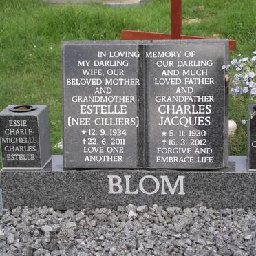 BLOM Charles Jacques 1930-2012 &amp; Estelle CILLIERS 1934-2011