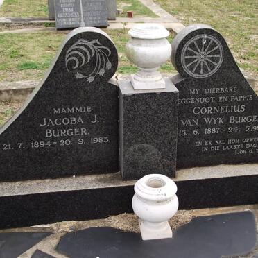 BURGER Cornelius Van Wyk 1887-1960 &amp; Jacoba J. 1894-1983