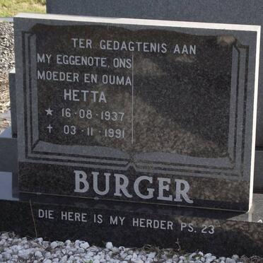 BURGER Hetta 1937-1991