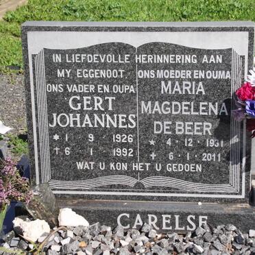 CARELSE Gert Johannes 1926-1992 &amp; Maria Magdalena DE BEER 1931-2011  