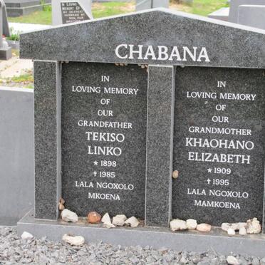CHABANA Tekiso Linko 1898-1985 &amp; Khaohano Elizabeth 1909-1995