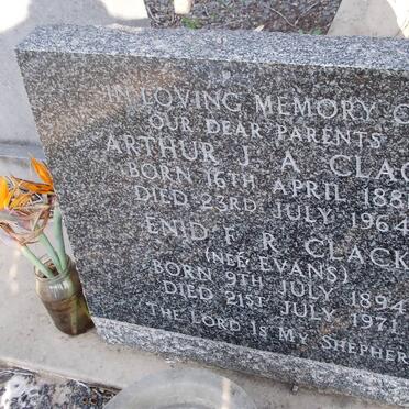 CLACK Arthur J.A. 1881-1964 &amp; Enid F.R. EVANS 1894-1971