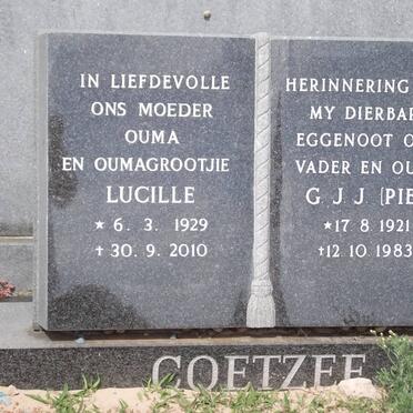 COETZEE G.J.J. 1921-1983 &amp; Lucille 1929-2010 &amp; 