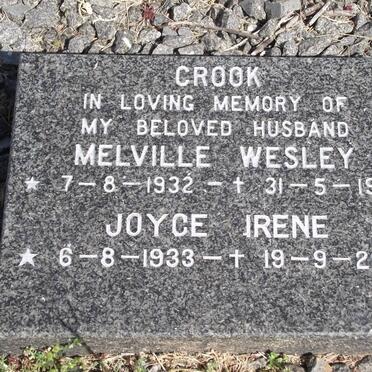 CROOK Melville Wesley 1932-1999 &amp; Joyce Irene 1933-2005
