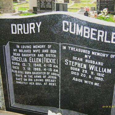 CUMBERLEGE Stephen William 1912-1980 :: DRURY Orcelia Ellen 1946-1969