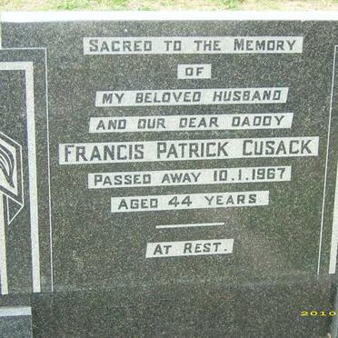 CUSACK Francis Patrick -1967
