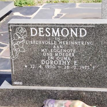 DESMOND Dorothy E. 1930-1975