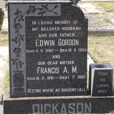 DICKASON Edwin Gordon 1882-1968 &amp; Francis A.M. 1891-1982
