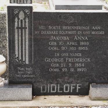 DIDLOFF George Frederick 1884-1970 &amp; Jacoba Anna 1898-1963