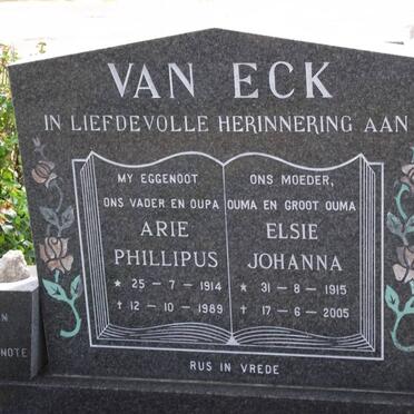ECK Arie Phillipus, van 1914-1989 &amp; Elsie Johanna 1915-2005
