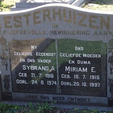 ESTERHUIZEN Sybrand A. 1916-1974 &amp; Miriam E. 1915-1997
