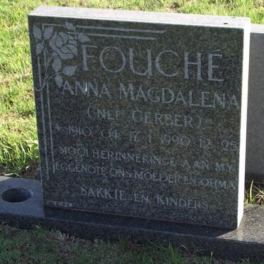 FOUCHE Anna Magdalena nee GERBER 1910-1990