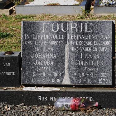 FOURIE Frans Cornelius 1913-1979 &amp; Johanna Jacoba 1918-1988