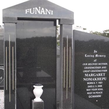 FUNANI Margaret Nomakhepu 1921-2008
