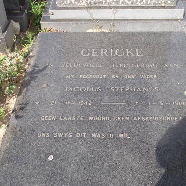 GERICKE Jacobus Stephanus 1942-1988