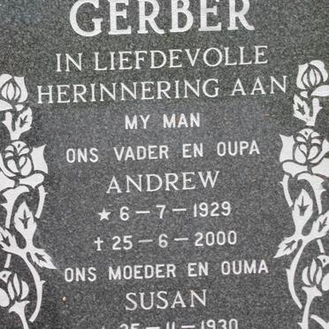 GERBER Andrew 1929-2000 &amp; Susan 1930-