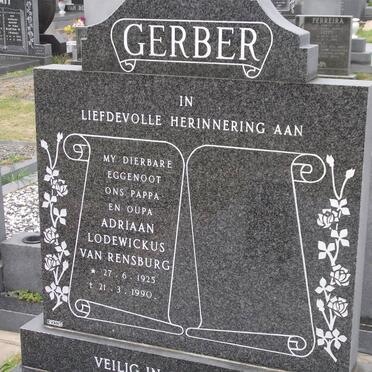GERBER Adriaan Lodewickus Van Rensburg 1925-1990