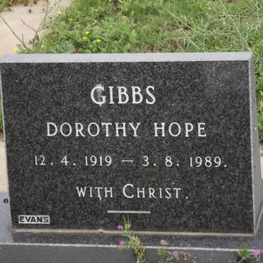 GIBBS Dorothy Hope 1919-1989