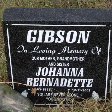GIBSON Johanna Bernadette 1953-2002