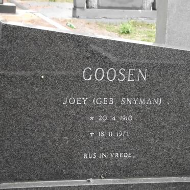 GOOSEN Joey nee SNYMAN 1910-1971