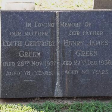 GREEN Edith Gertrude -1957 &amp; Henry James -1959