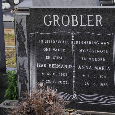 GROBLER Izak Hermanus 1907-2002 &amp; Anna Maria 1911-1983