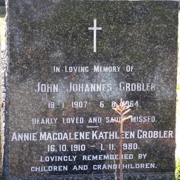 GROBLER John Johannes 1907-1964 &amp; Annie Magdalene Kathleen 1910-1980