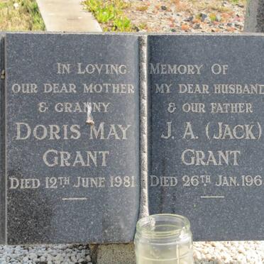 GRANT Doris May -1981 &amp; J.A. -1965