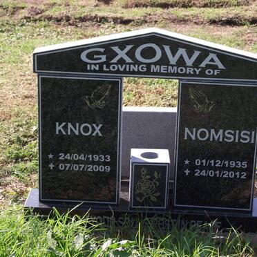 GXOWA Khalangani Knox 1933-2009 &amp; Nomsisi 1935-2012
