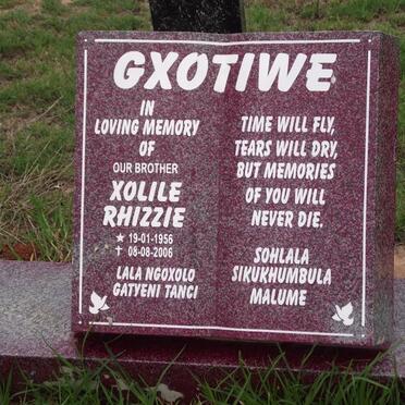 GXOTIWE Xolile Rhizzie 1956-2006