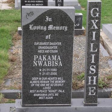 GXILISHE Pakama Nwabisa 1980-2006