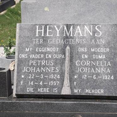 HEYMANS Petrus Johannes 1924-1997 &amp; Cornelia Johanna 1924-