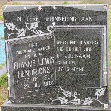 HENDRICKS Frankie Lewis 1939-1987