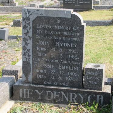 HEYDENRYCH John Sydney 1896-1966 &amp; Flossie Emeline 1898-1970