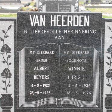 HEERDEN Albert Beyers, van 1923-1995 &amp; Winnie 1925-1976