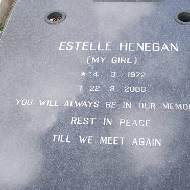 HENEGAN Estelle nee BEKKER 1972-2008