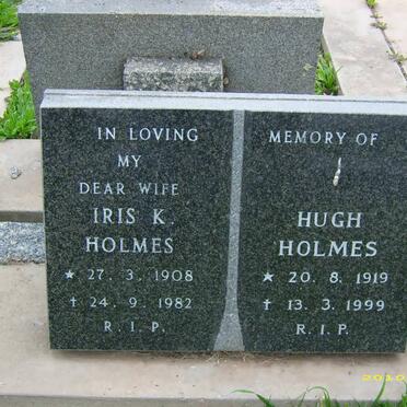 HOLMES Iris K. 1908-1982 &amp; Hugh Seymour 1919-1999