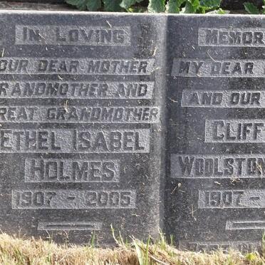 HOLMES Ethel Isabel 1907-2005 &amp; Clifford Woolston 1907-1967