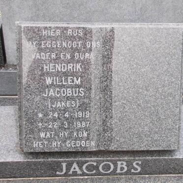 JACOBS Hendrik Willem Jacobus 1919-1987