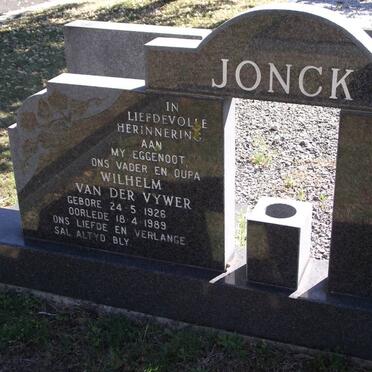 JONCK Wilhelm Van Der Vywer 1926-1989