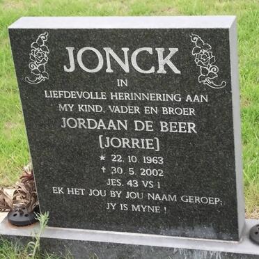 JONCK Jordaan De Beer 1963-2002