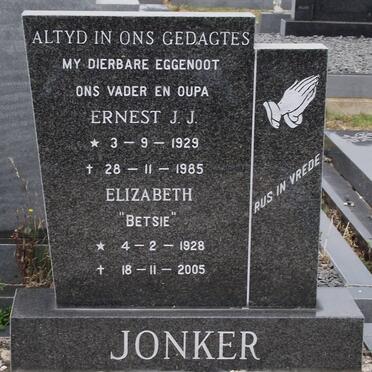 JONKER Ernest J.J. 1929-1985 &amp; Elizabeth 1928-2005