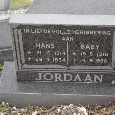 JORDAAN Hans 1914-1994 &amp; Margaretha Dorothea Elizabeth 1918-1996