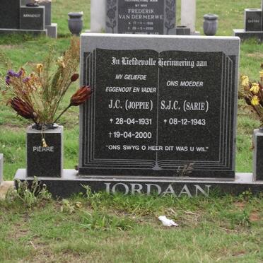 JORDAAN J.C. 1931-2000 &amp; S.J.C. 1943-