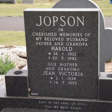 JOPSON Harold 1922-1992 &amp; Jean Victoria 1928-1995
