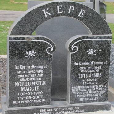 KEPE Tutu James 1938-2010 &amp; Nophumzile Maggie 1939-2007