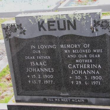 KEUN Isaac Johannes 1900-1977 &amp; Catherina Johanna 1900-1971