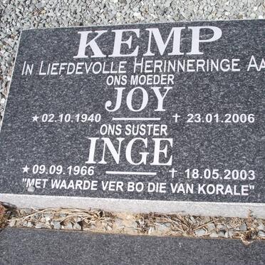 KEMP Joy 1940-2006 :: KEMP Inge 1966-2003