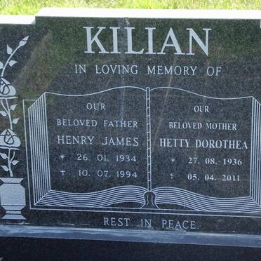 KILIAN Henry James 1934-1994 &amp; Hetty Dorothea 1936-2011