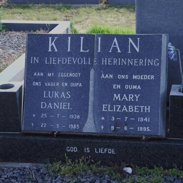 KILIAN Lukas Daniel 1938-1985 &amp; Mary Elizabeth 1941-1995